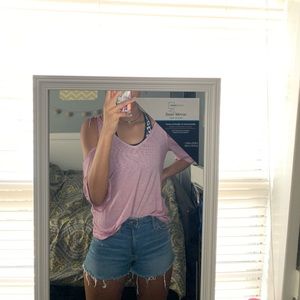 3 for $11🌟purple tie shoulder dip shirt